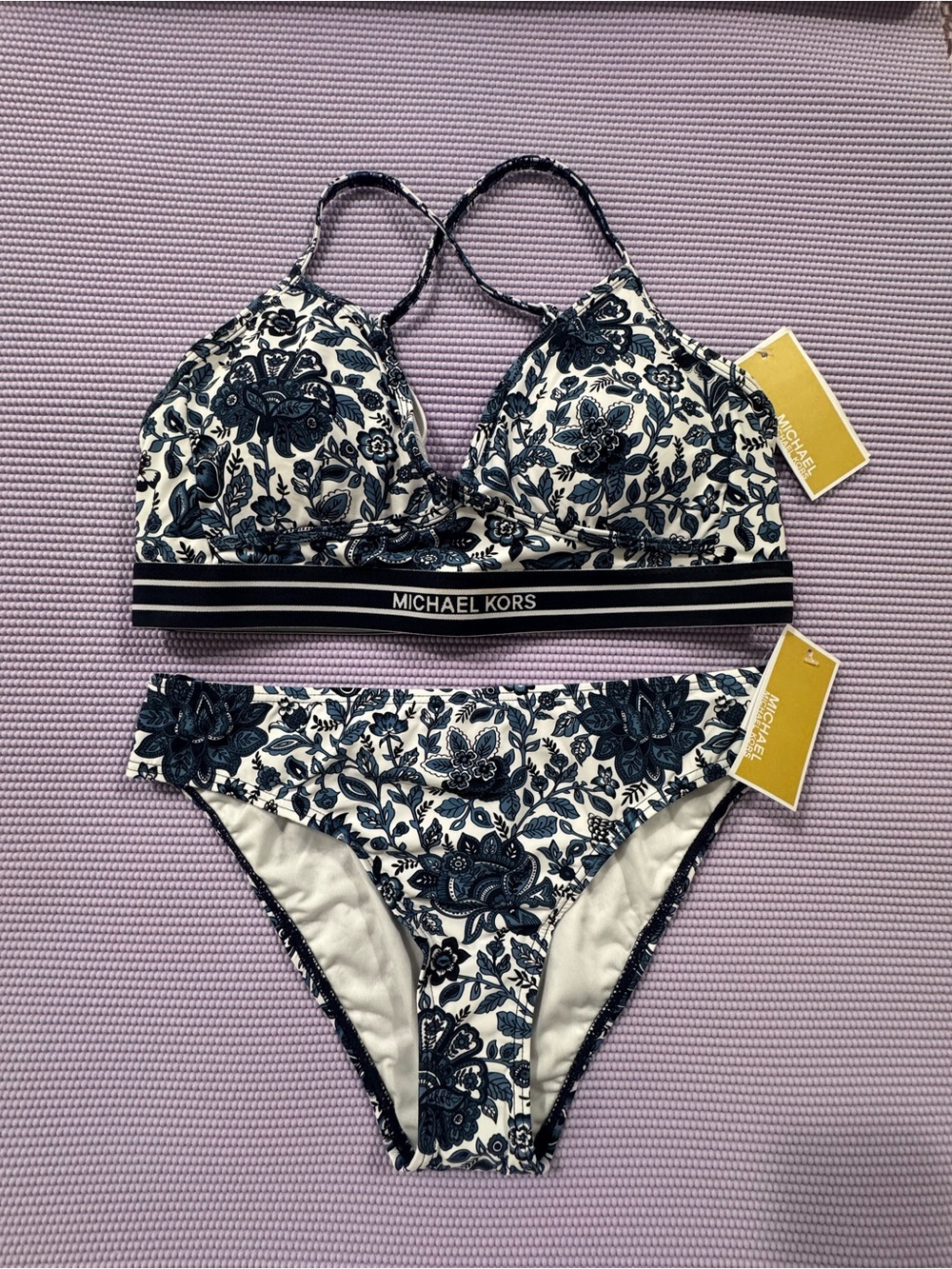 MICHAEL Michael Kors
Women's Cross Back Bikini Top and High-Leg Bottoms